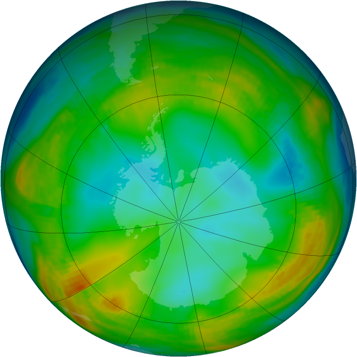 Antarctic ozone map for 11 July 1980